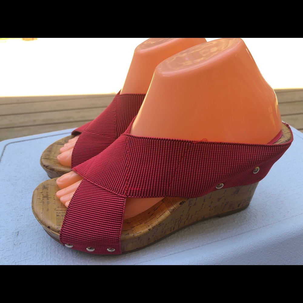 Marices Women’s Red Cork Heel High Heel Sandals